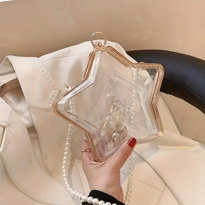 Clear Acrylic Shell Shaped Bag, Trendy Chain Crossbody Bag, Women's Niche Design Novelty Purse