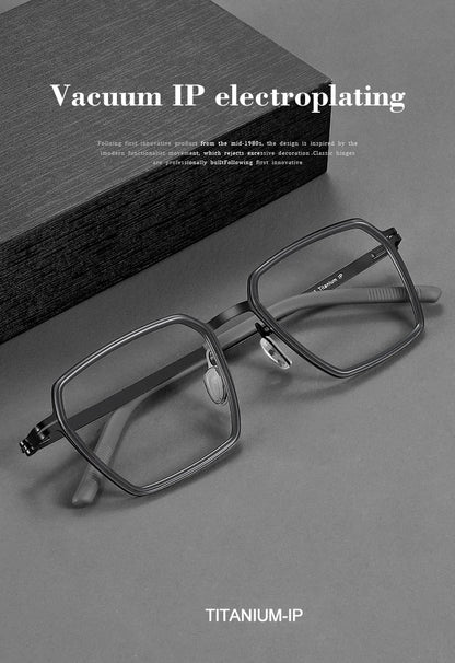 Simple Geometric Polygon Fashion Pure Titanium Vintage Design Blue Light Protection Glasses Customizable Prescription 2715