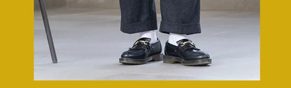 Cashmere Edition Men's Hollywood-Style Loose-Fit Slightly Flared Casual Pants Wool Flannel Trousers Vintage-Style Dress Pants