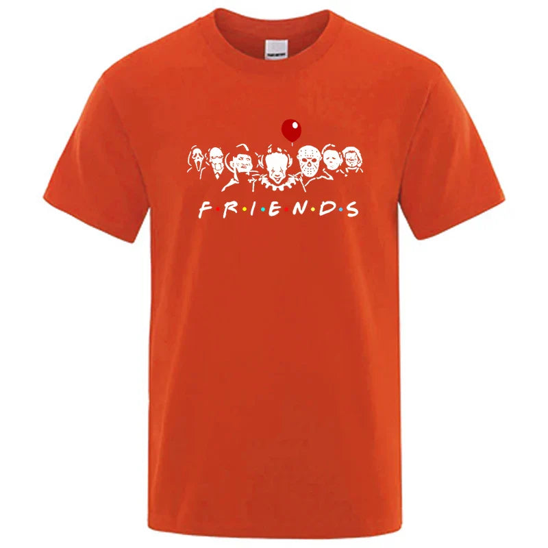 Men's High Quality T-shirt 100% Cotton T-shirt Funny Friends Print T Shirt Loose Summer Cool O-neck Men T-shirt Male Tops Tee