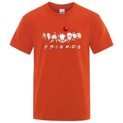 Men's High Quality T-shirt 100% Cotton T-shirt Funny Friends Print T Shirt Loose Summer Cool O-neck Men T-shirt Male Tops Tee