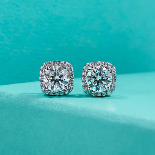 5mm 1cttw D Color Moissanite Diamond 925 Sterling Silver Stud Earrings for Woman Fine Jewelry Wholesale