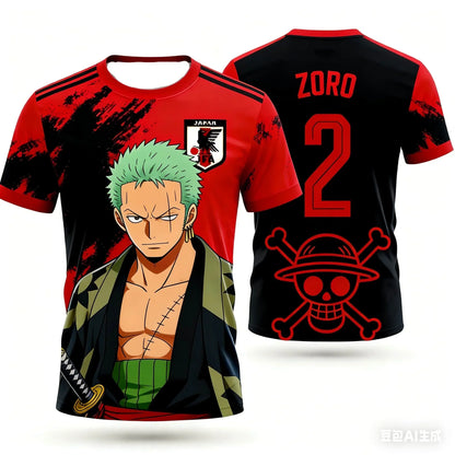 Japan One Piece Luffy Football Jersey Men T-shirt Football Special Jersey Adult Men's Quick-Drying Sweatshirt