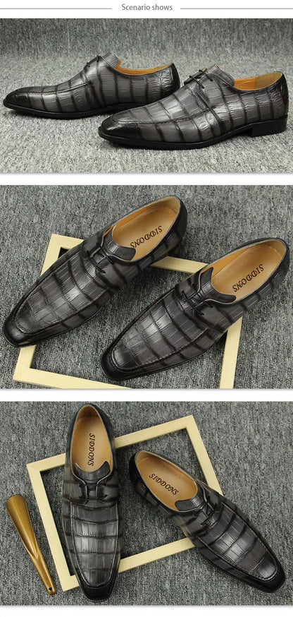 Premium Men's Handmade Leather Oxford Shoes High-End Business Formal & Casual Derby Shoes for Youth|British Style Carved Design