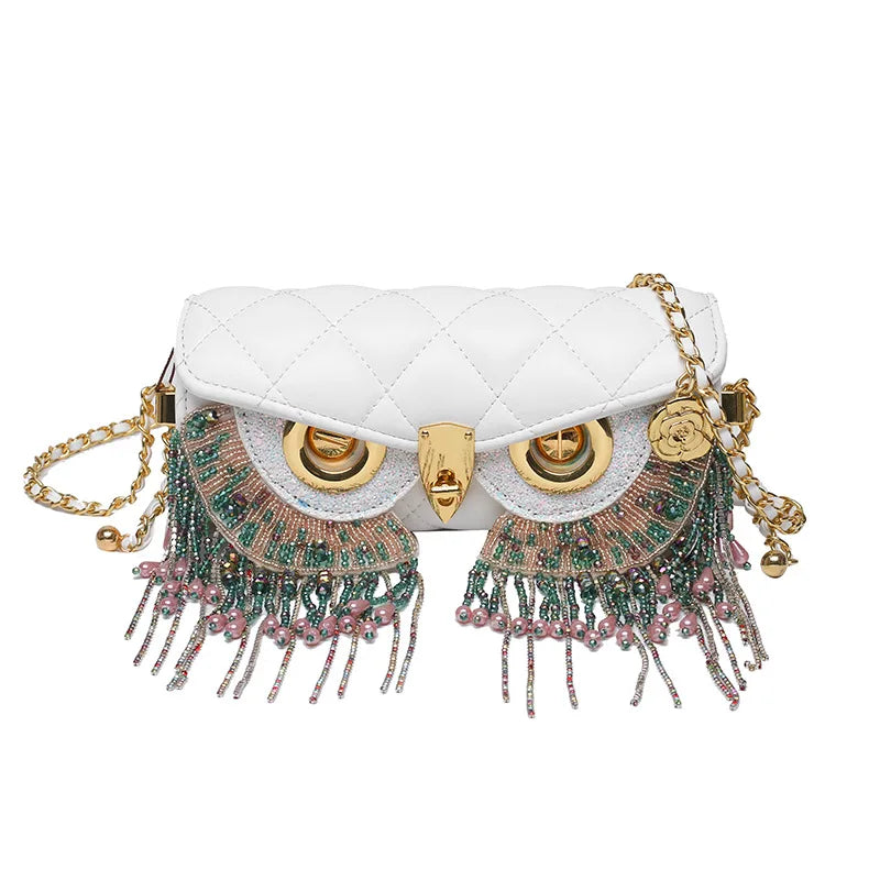 Cute Owl Bags for Women 2026 New Luxury Designer Handbag Fashion Tassel Crossbody Bag Leather Animal Print Shoulder Bag Woman