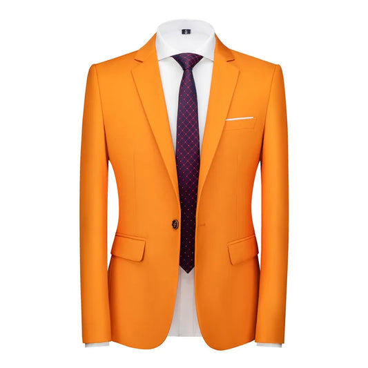 Plus Size 6XL-M Candy Colors Mens Business Slim Blazers Jacket Formal Office Social Club Casual Formal Wear Tuxedo Suit Jacket