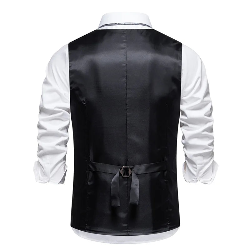Men's Suit West Retro Striped Mail Single Breasted Waistcoat Wedding Groomsman Dress Banquet Business Daily Work Outfit Top Coat
