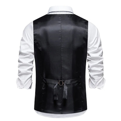 Men's Suit West Retro Striped Mail Single Breasted Waistcoat Wedding Groomsman Dress Banquet Business Daily Work Outfit Top Coat