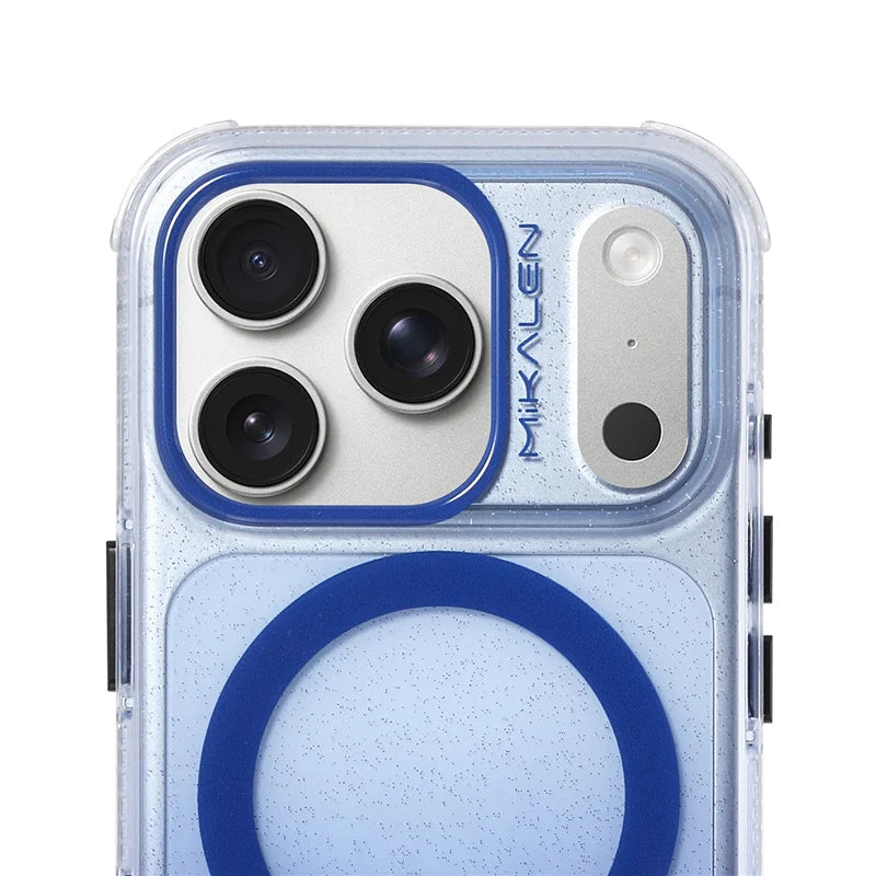 Bling Glitter Clear Gradient Color Magnetic Case For iPhone 17 17Pro 17Pro Max Original Touch Camera Button Cover for Magsafe
