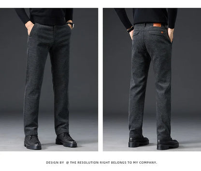 Men's Slim Fit Chenille Long Pants Advanced Business Casual Trousers Trend Autumn Comfortable Daily Wear Male Clothing