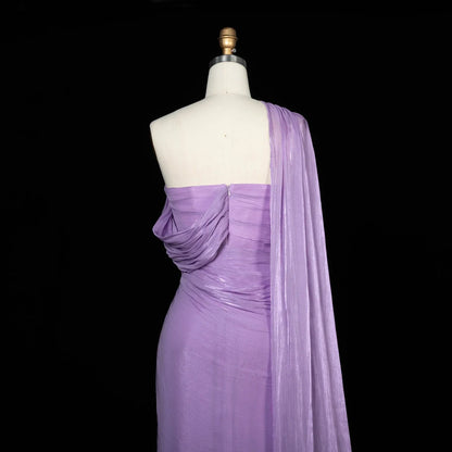 2026 Women's Elegant Evening Dresses with Draped Cape Formal Birthday Gown Pink One Shoulder Arabic SF199 Customized