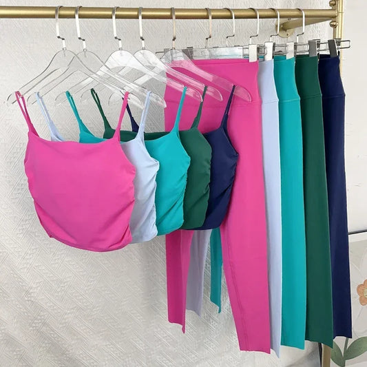 2 Piece Yoga Clothes Women's Tracksuit Athletic Wear Pilates Fitness Suit Gym Workout Push Up Clothes Sports Bra Leggings Suit