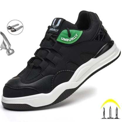 Fashion 2025 New Work Shoes Men Steel Toe Anti Smashing Indestructible Sneakers Splicing Design Comfortable Male Footwear