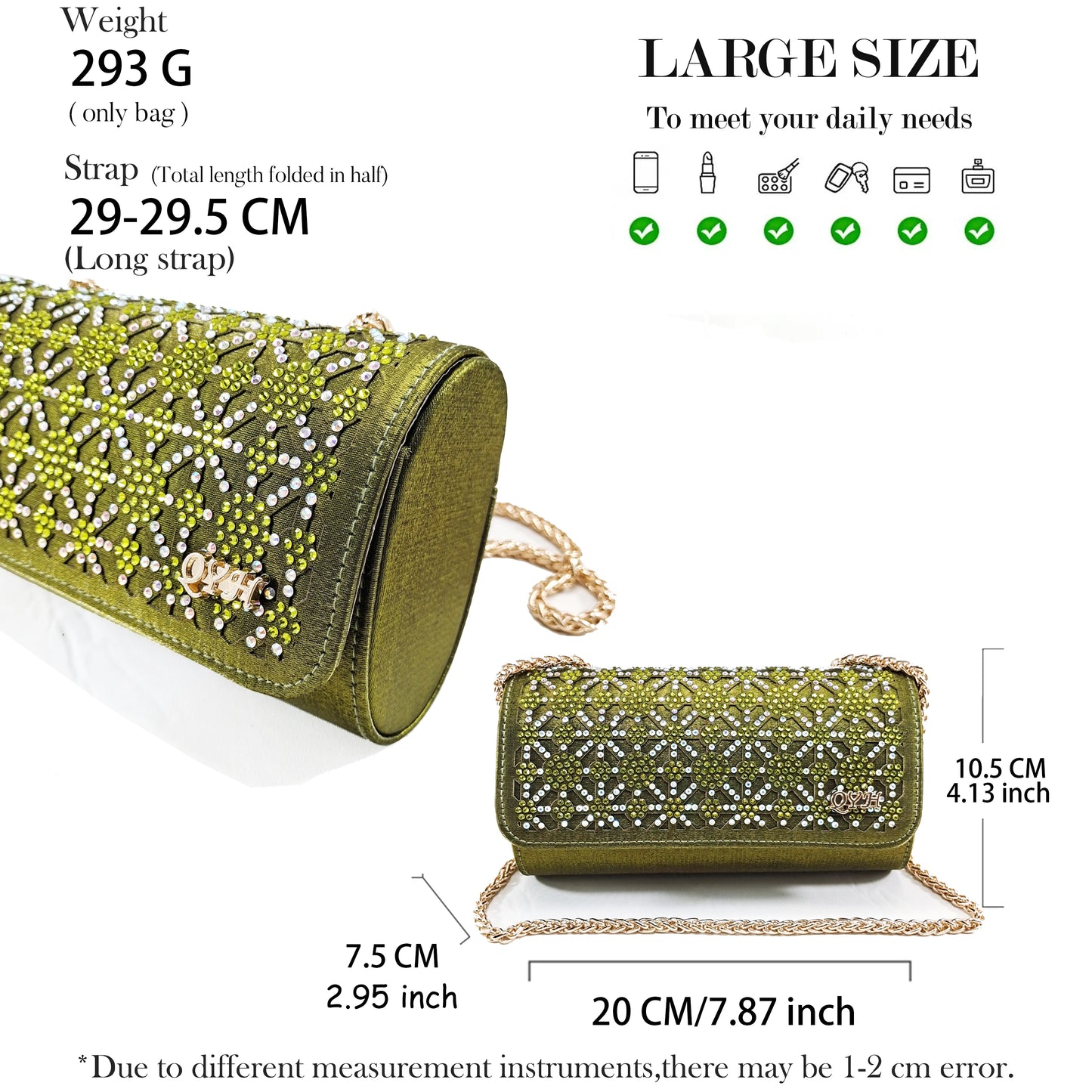 2025 New Rhinestone Design African-Inspired Shoe and Bag Set Olive Toe-Exposing Comfortable Women's High Heels Trending on INS