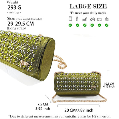 2025 New Rhinestone Design African-Inspired Shoe and Bag Set Olive Toe-Exposing Comfortable Women's High Heels Trending on INS