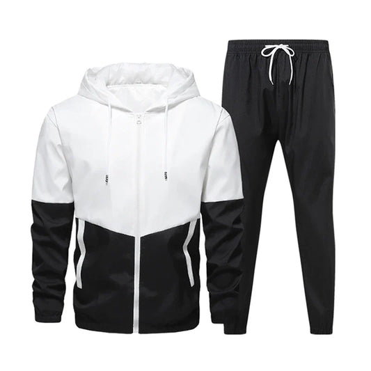 CHRLCK Men's Running Sportswear Suits Breathable Clothes Sports Joggers Training Gym Fitness Tracksuit Sets Men