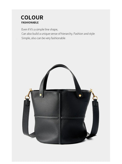 Women Bucket shoulder bag brand design Cowhide ladies handbags and purses genuine leather Tote Bags female messenger Bag Bolsas
