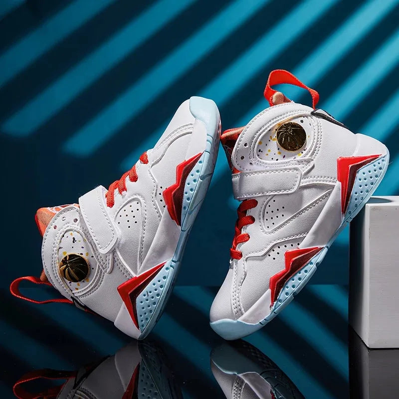2025 Children's Basketball Shoes for Boys Non-slip Breathable Comfortable Sport Shoes Boys Outdoor Training Basketball Sneakers