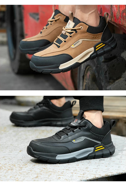 New Fashion 2025 Genuine Leather Insulation 10KV Work Safety Shoes Indestructible Multifunctional Sneakers Waterproof Male Boots