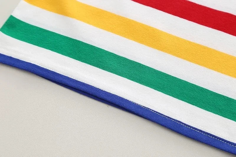 New Summer Baby Boys Fashion Striped T-Shirt Overalls 2Pcs/Set Toddler Girl Clothes Suit Children Casual Costume Kids Tracksuits