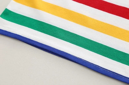 New Summer Baby Boys Fashion Striped T-Shirt Overalls 2Pcs/Set Toddler Girl Clothes Suit Children Casual Costume Kids Tracksuits