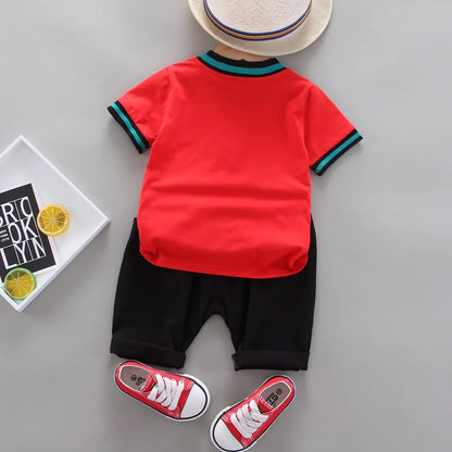 Summer Cotton Baby Boys Short-sleeved Suits Fashion Toddlers Girls Polo Clothing Suits Casual