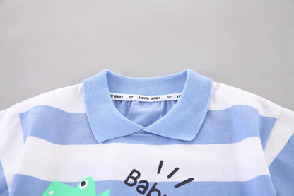 Baby New Summer Cartoon Clothing Children Boy Girls Printe Excavator T Shirt Shorts 2Pcs/sets Kids Infant Toddler Cacual