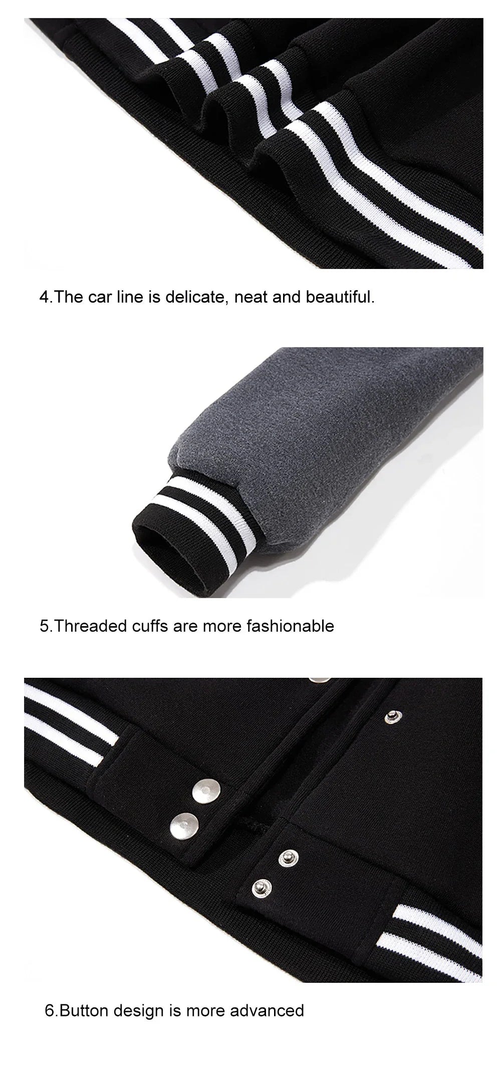 Los Angeles Art Letter Prints 2 Colors Tops Men Autumn Winter Casual Jackets Fashion Soft Baseball Jersey Loose Sports Clothes