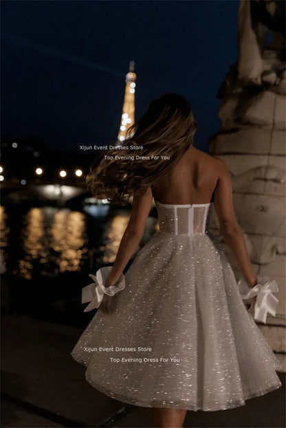 Glitter Long Wedding Dresses Sweetheart Sleeveless Prom Dresses Tulle Bridal Gowns Bride Robes Vestidos De Novia Evening