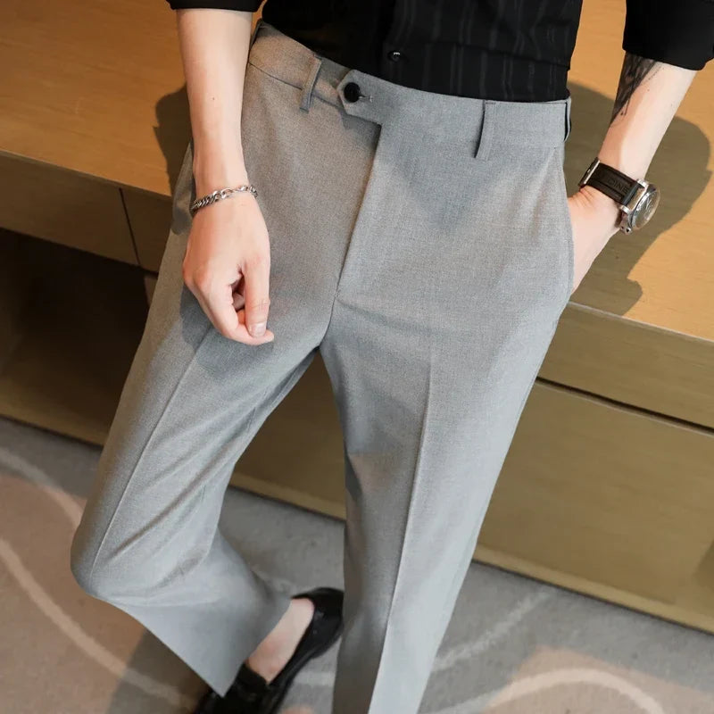 Plus size 44 42 40 Men Business Social Suit Pant 2024 Spring Formal Slim Wedding Trouser Mens Brand Fashion Casual Dress Pants