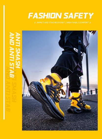 European Plus Size 50 Newest Design Men Wrok Safety Boots Anti-smash Steel Toe Cap Indestructible Construction Industry Shoes