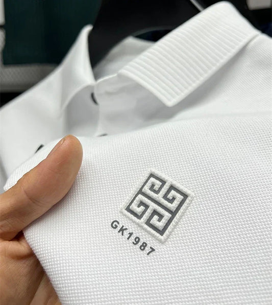 100% cotton breathable polo shirt short sleeve men's brand T-shirt 2023 summer high-end embroidery casual loose Paul shirt men's
