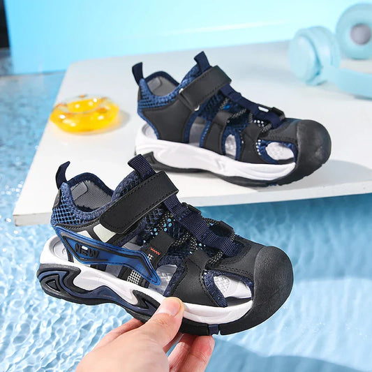 Boys' Sports Sandals Closed Toe Anti-Collision  Kids Outdoor Beach Shoes Breathable Lightweight for Boys Walking Size 28-39