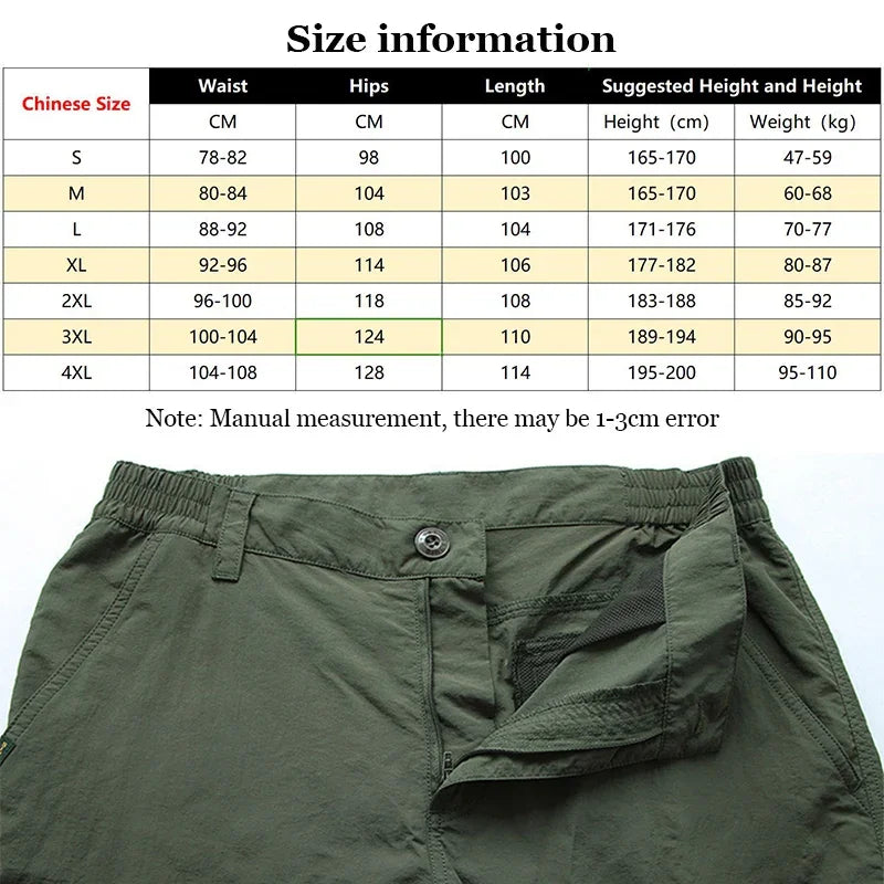 Military Tactical Pants Cargo Men Waterproof  2pieces Casual Pants Wear-resistant Multi-pocket Outdoor Hiking Work Trousers Male