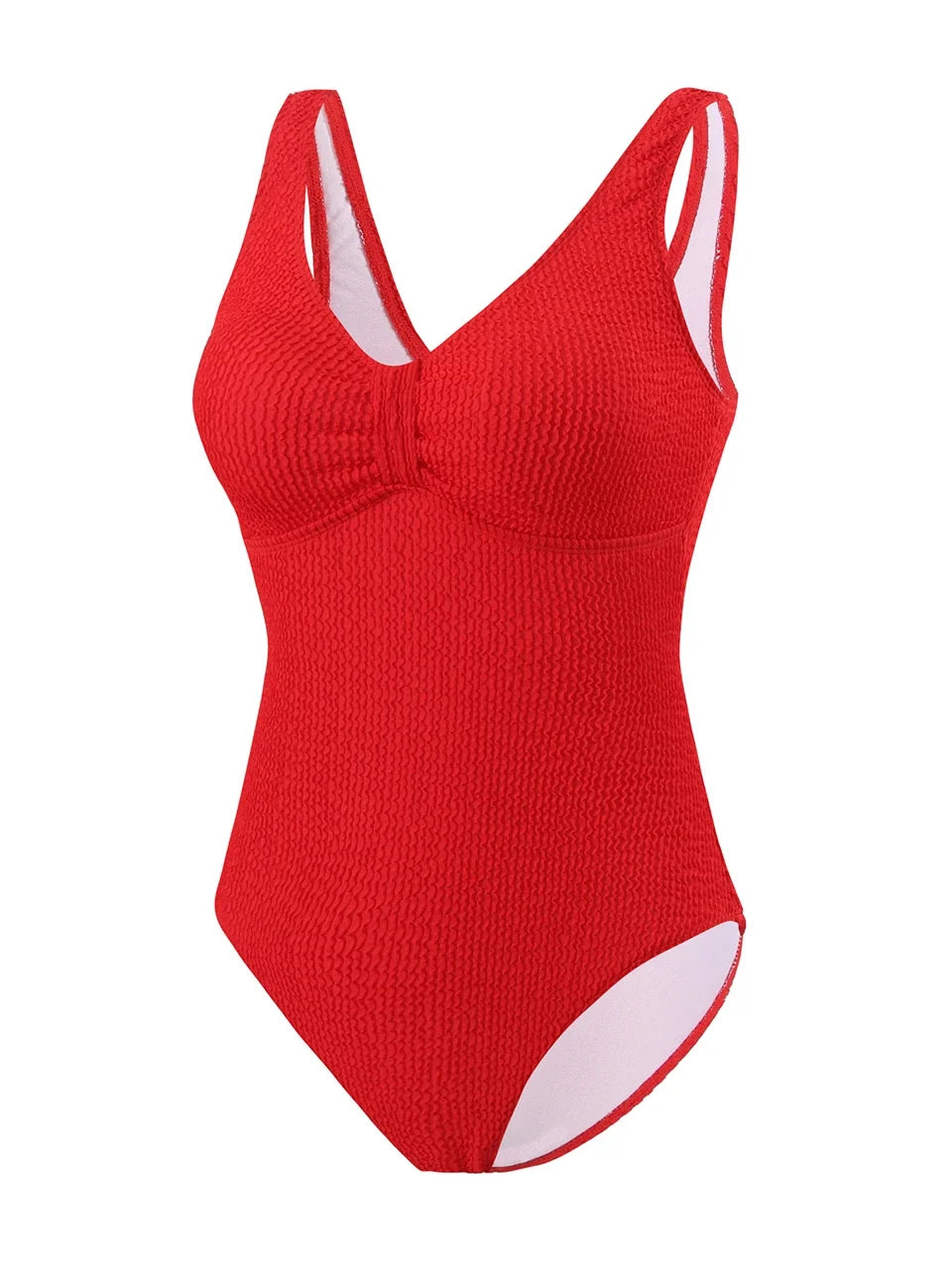 Slim V Neck Swimsuit Women 2025 New One Piece Vacation Swimwear Solid Bodysuit Female Bathers Swimming Monokini Summer Beachwear