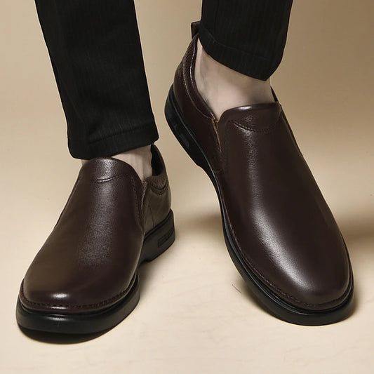 Genuine Leather for Men Business Shoes Stylish Male Comfortable Flats All-match Male Driving Shoes Classic Men Shoes for Wedding
