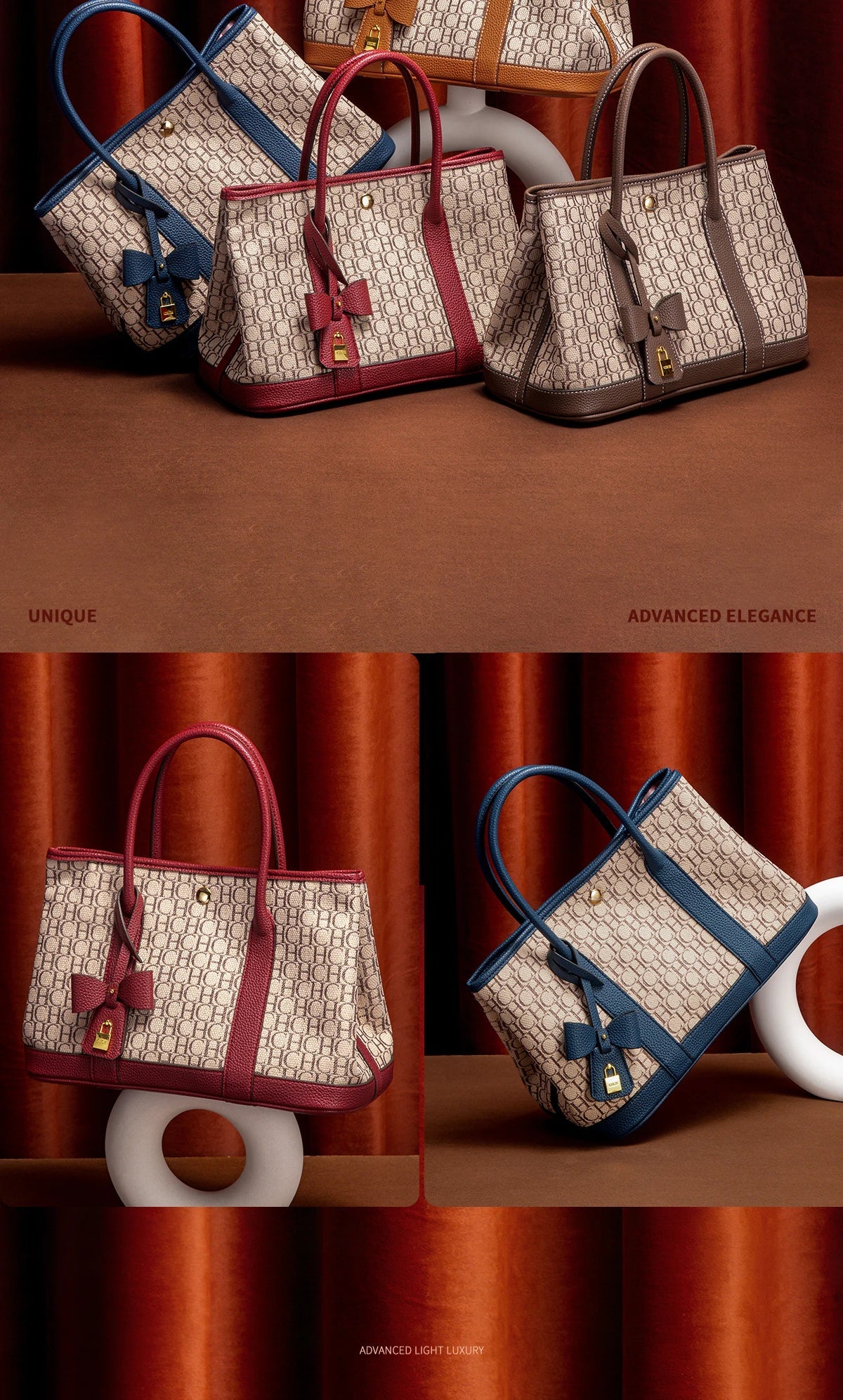 Women's Tote Bag Autumn New Fabric Splicing Handbag Convenient Carrying Mother Bag Commuter Women's Bag