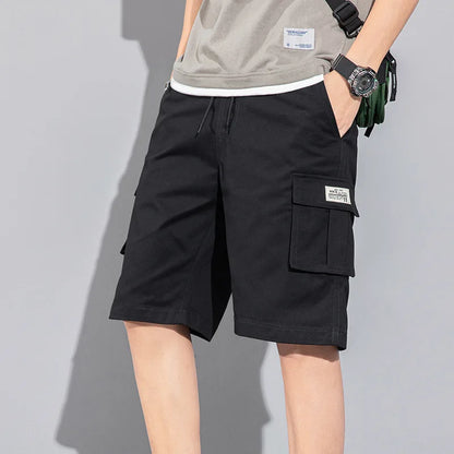 Plus Size Shorts Casual Summer Elastic Waist Cargo Short Men Streetwear Y2k Camouflage Fashion Bermuda Male Side Pocket Breeches
