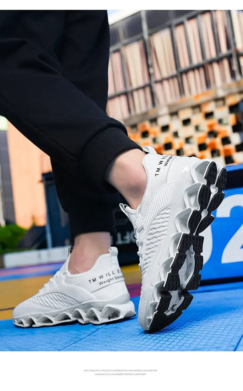 Men's Shoes Autumn Season New Soft Soled Simple Casual Sneakers Shoes Platform Mesh Breathable Lace Up Casual Running Shoes