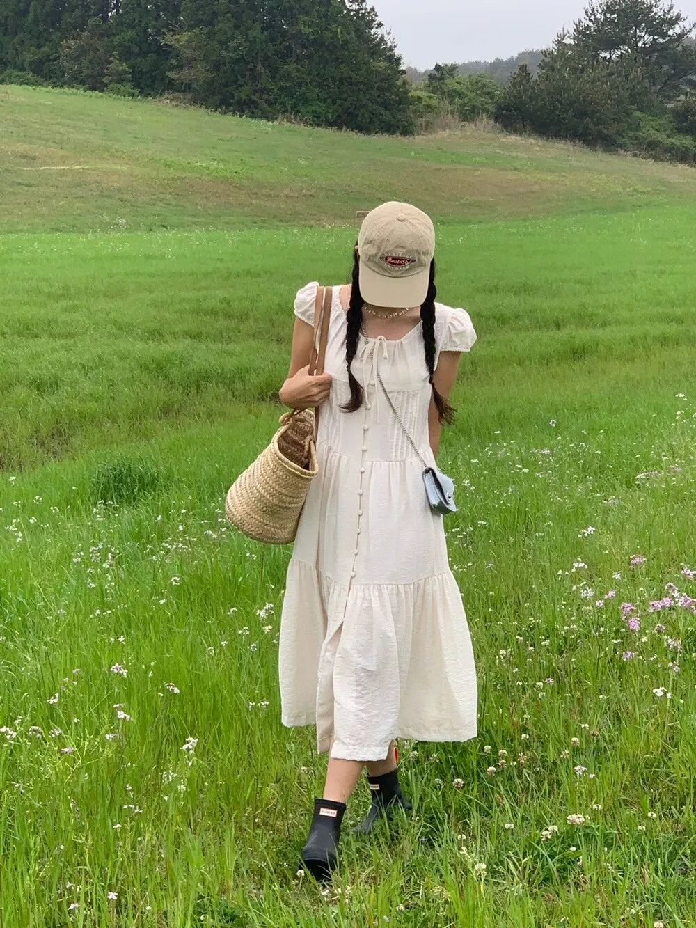 Spring 2025 Chic A-Line Dr Korean Sle Long Svel Women's Faionable Gown Ele Personali Commute Suitable Dr