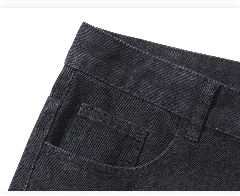 Male Brand New Autumn Jeans Men Black Casual Baggy Trousers Classic Straight Comfortable Wide Denim Trousers  Men Clothing