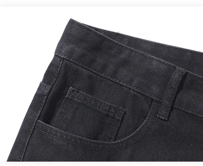 Male Brand New Autumn Jeans Men Black Casual Baggy Trousers Classic Straight Comfortable Wide Denim Trousers  Men Clothing