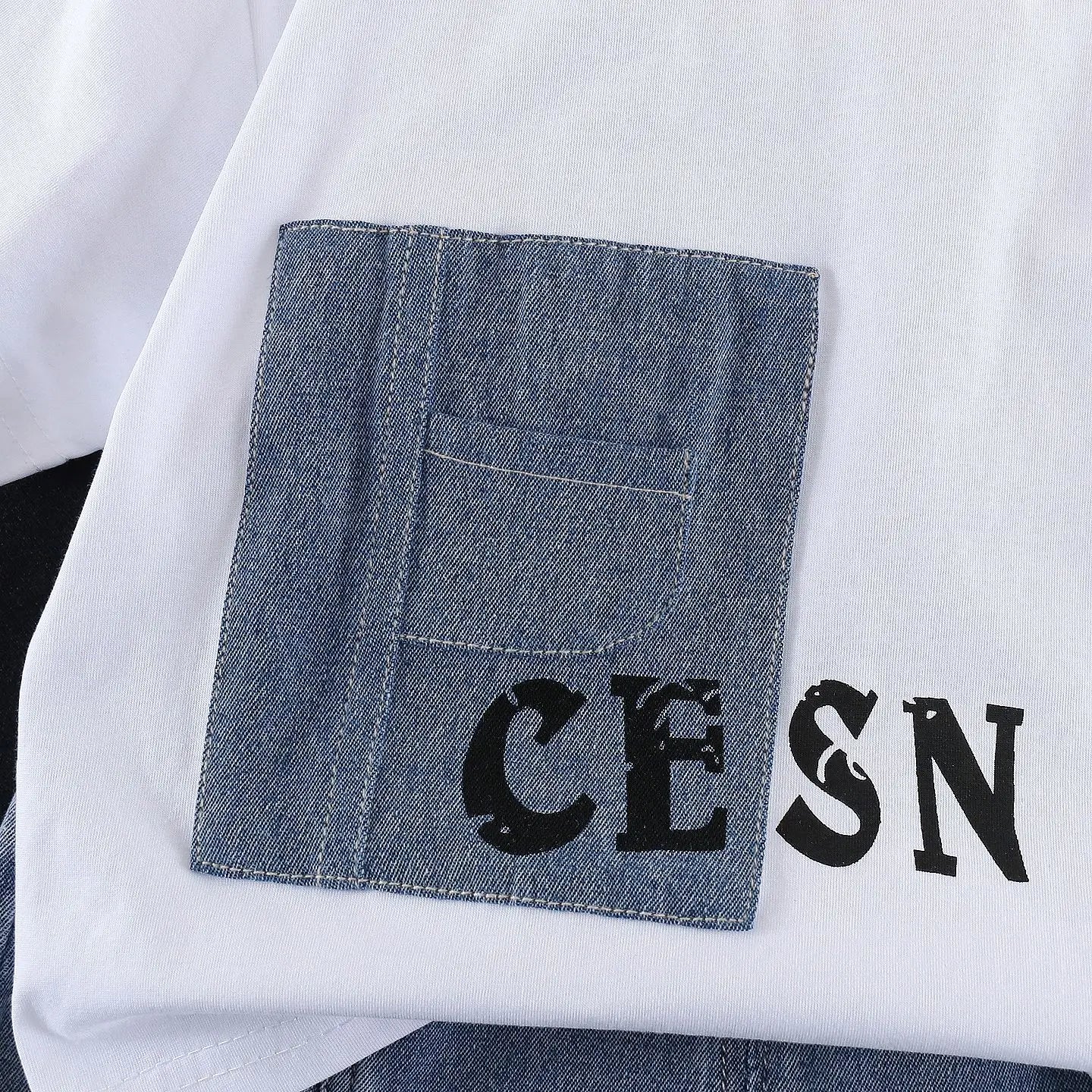 New Summer Fashion Baby Boys Clothes Suit ChildrenPocket Patch T-shirt+ Denim Shorts 2Pcs/Set Toddler Clothing Kids Tracksuits