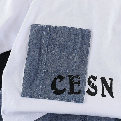 New Summer Fashion Baby Boys Clothes Suit ChildrenPocket Patch T-shirt+ Denim Shorts 2Pcs/Set Toddler Clothing Kids Tracksuits