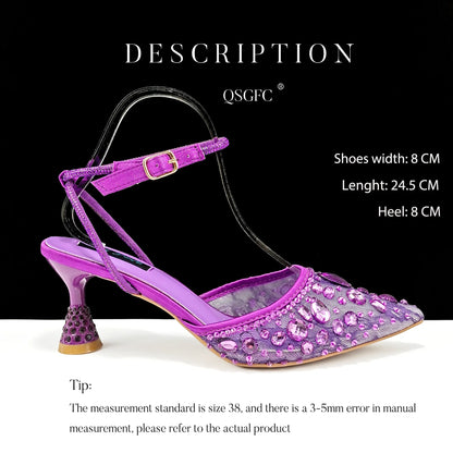 Italian Design Mini Three-Dimensional Hard Bag Tassel Decoration Bag Nigeria Elegant Shoes and Bag Set Women Shoes