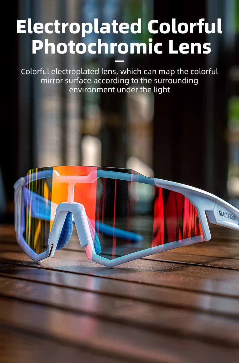 Photochromic Cycling Glasses Polarized Adjustable Nose Support Myopia Frame Sports Sunglasses Men Women Eyewear Goggle