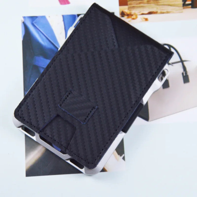 leather Credit Card Holder Wallets Men Brand Rfid Black brown Magic mutifunciton  Slim Mini Wallet Small Money Bag Male Purses