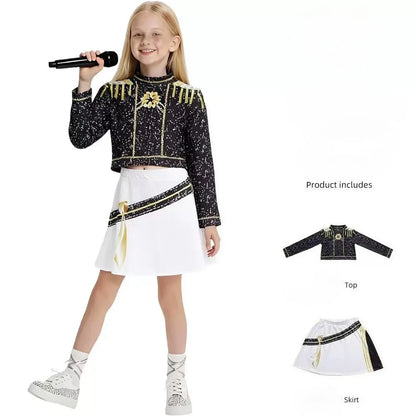 Girls Halloween Costume RUMI Cosplay Kpop Warrior Costume Christmas Clothes Idol Group Star Singing and Dancing Artist Suit
