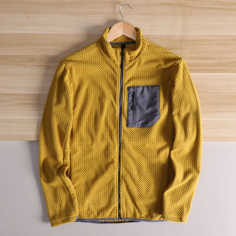 Lightweight Breathable Quick-Dry Fleece Fabric Jacket Stand Collar Outdoor Sports Men's Spring 2025 Versatile Modern Style
