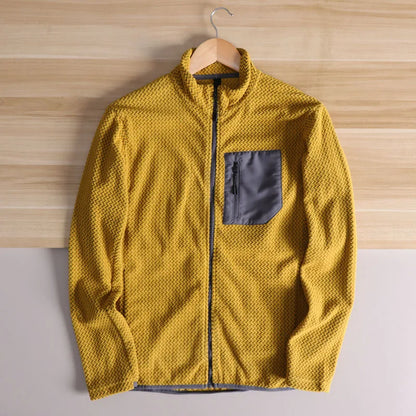 Lightweight Breathable Quick-Dry Fleece Fabric Jacket Stand Collar Outdoor Sports Men's Spring 2025 Versatile Modern Style